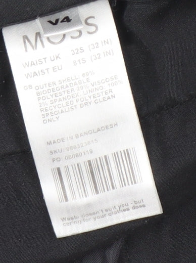 Moss Men’s Black Trousers 32S Viscose Blend