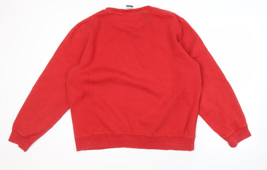 Nike Men's Red Crew Neck Sweatshirt L Pullover