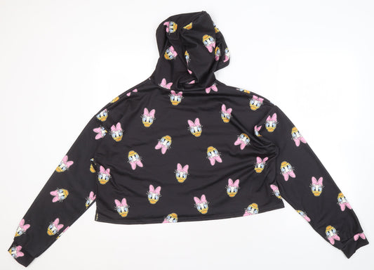 Disney Women's Black Cartoon Hoodie Size 14