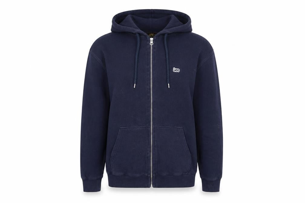 Mens UK M Regular Lee Blue Full Zip Hoodie