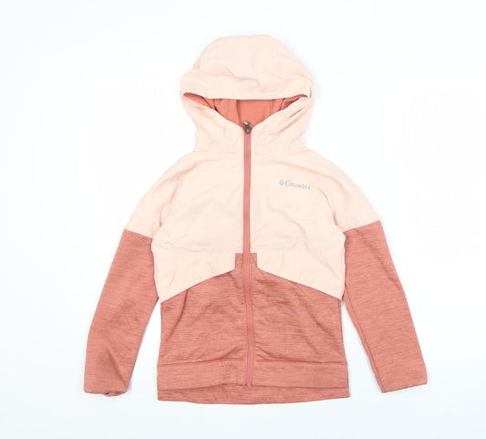 Columbia Girls Pink Colourblock Hooded Jacket - Size S