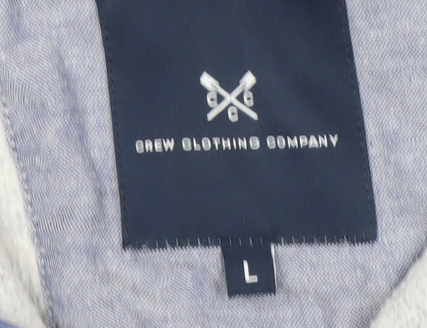 Crew Clothing Company Men's Blue L Striped 1/4 Zip Sweatshirt