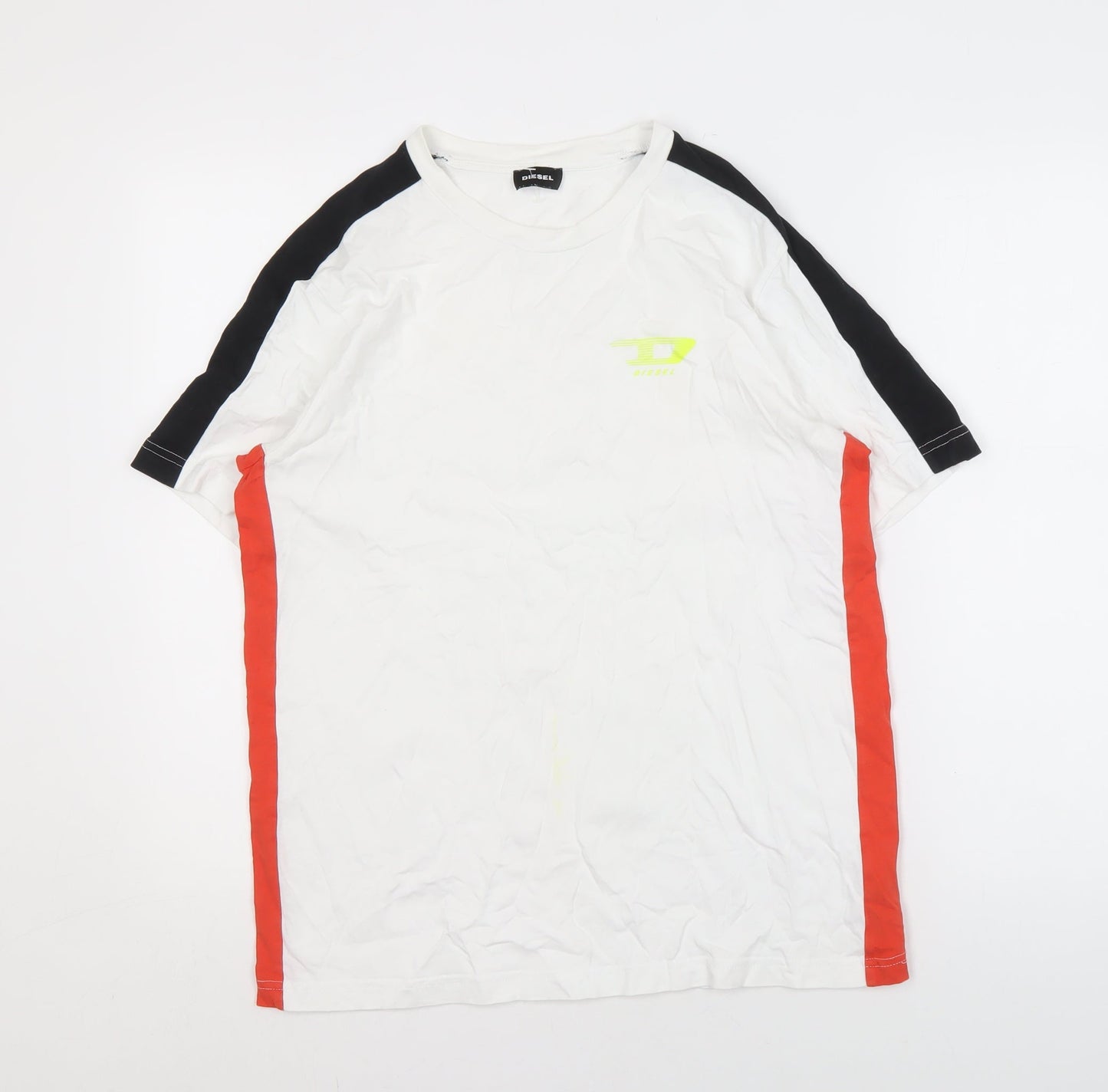 Diesel Men's White T-Shirt, Size S, Short Sleeve