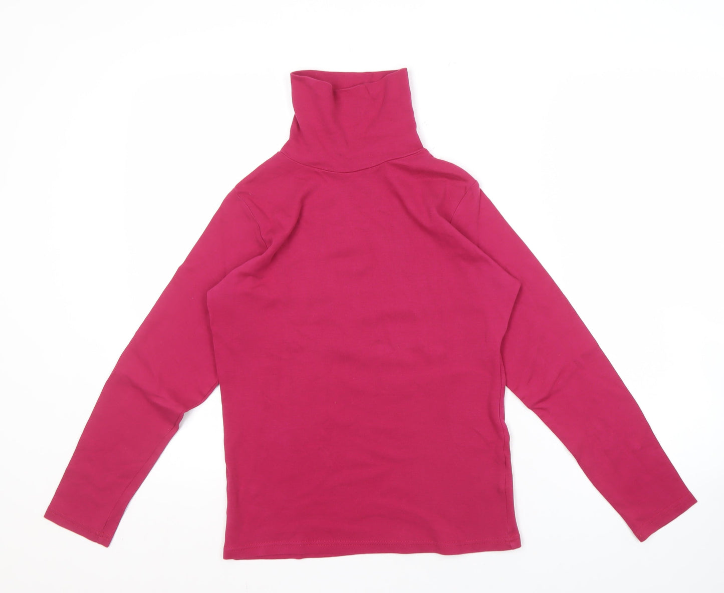 Isle Essentials Women's Red High Neck Long Sleeve Top