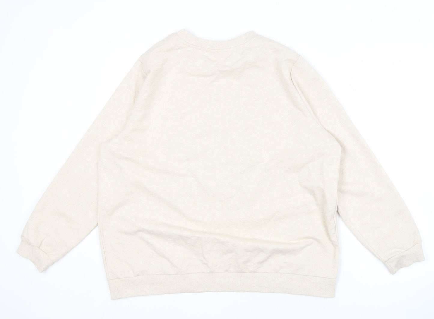 Disney Women's Beige Mickey Mouse Pullover Sweatshirt, Size 18