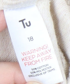 Disney Women's Beige Mickey Mouse Pullover Sweatshirt, Size 18