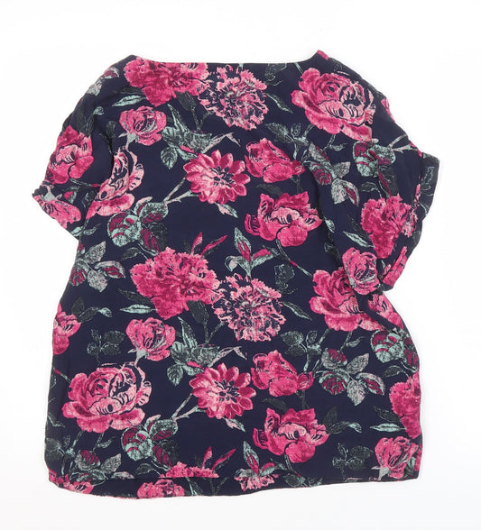 Laura Ashley Women's Floral Top, Size 10, Boat Neck