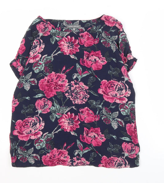 Laura Ashley Women's Floral Top, Size 10, Boat Neck