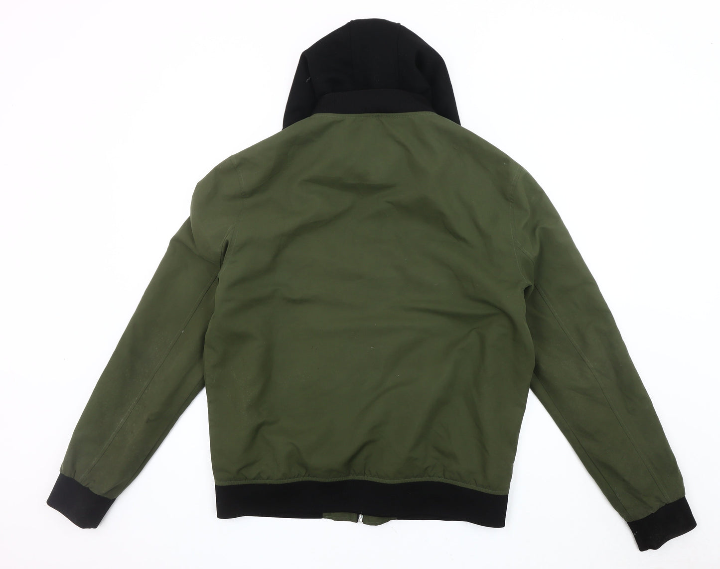 River Island Men's Green Bomber Jacket L - Casual, Hooded, Zip