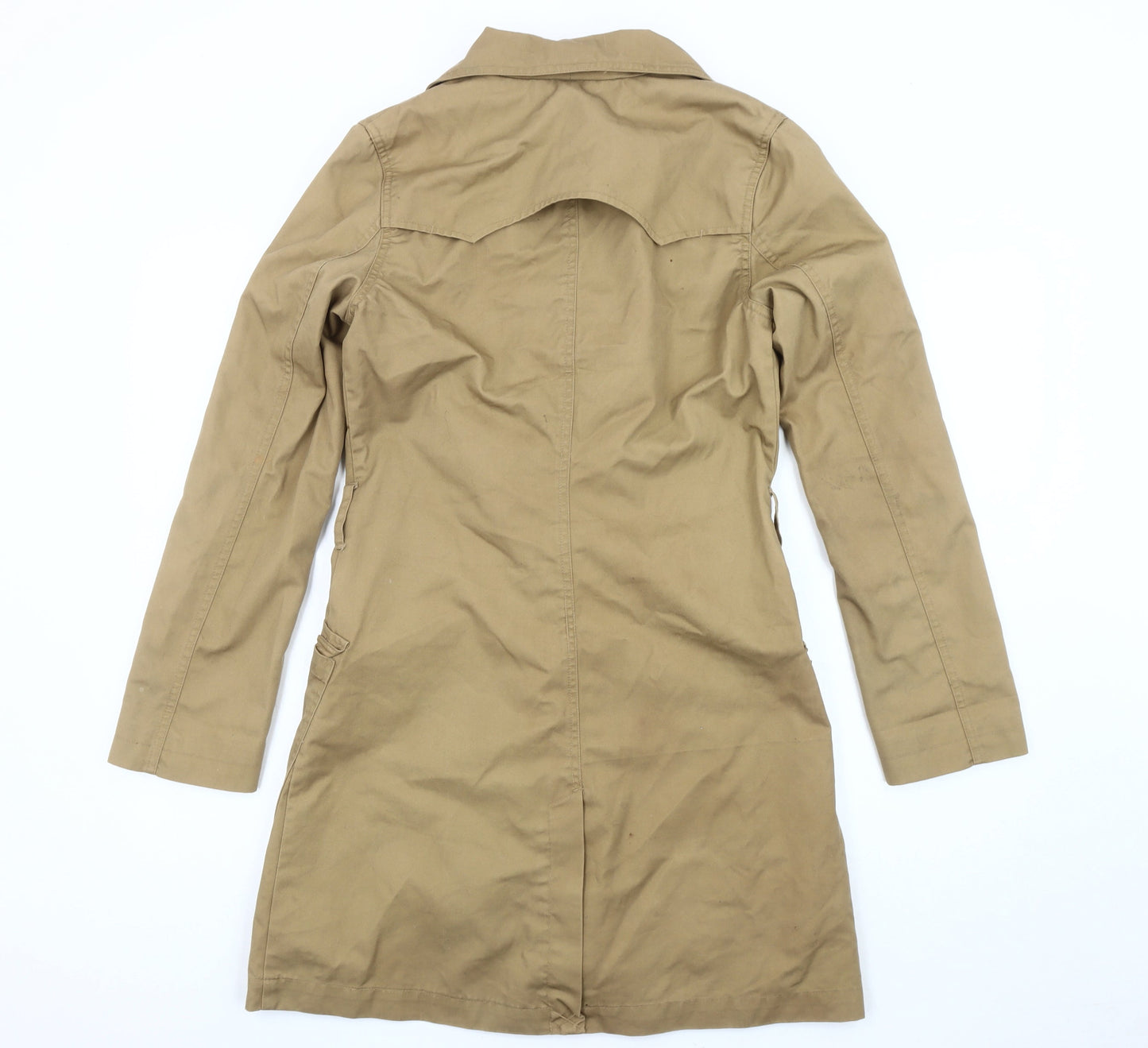 H&M Women's Beige Long Trench Coat Size 8 Regular