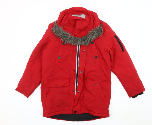 Next Boys Red Parka Coat, 12 Years, Winter Warm Hooded