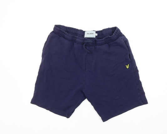 Lyle & Scott Men's Blue Shorts L Elastic Waist Cotton