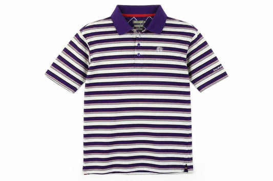 backswing Men's Purple Striped Polo Shirt Size S