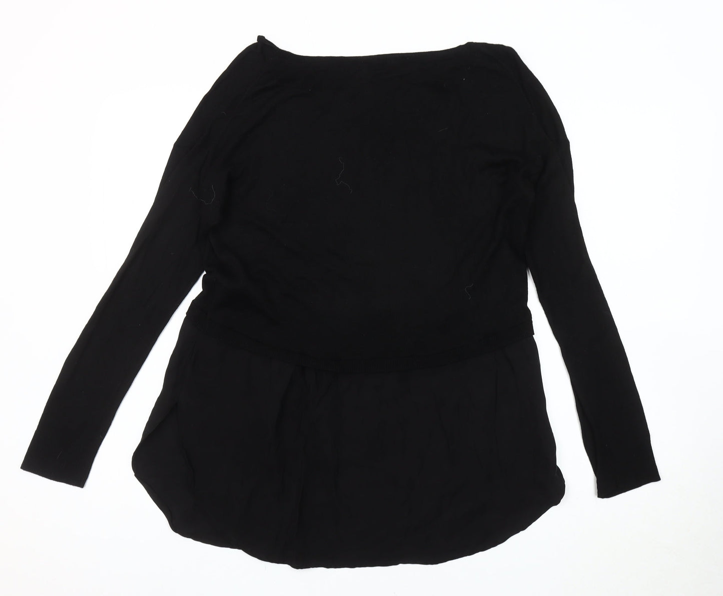 Zara Women's Black Long Sleeve Knit Jumper - Size Small