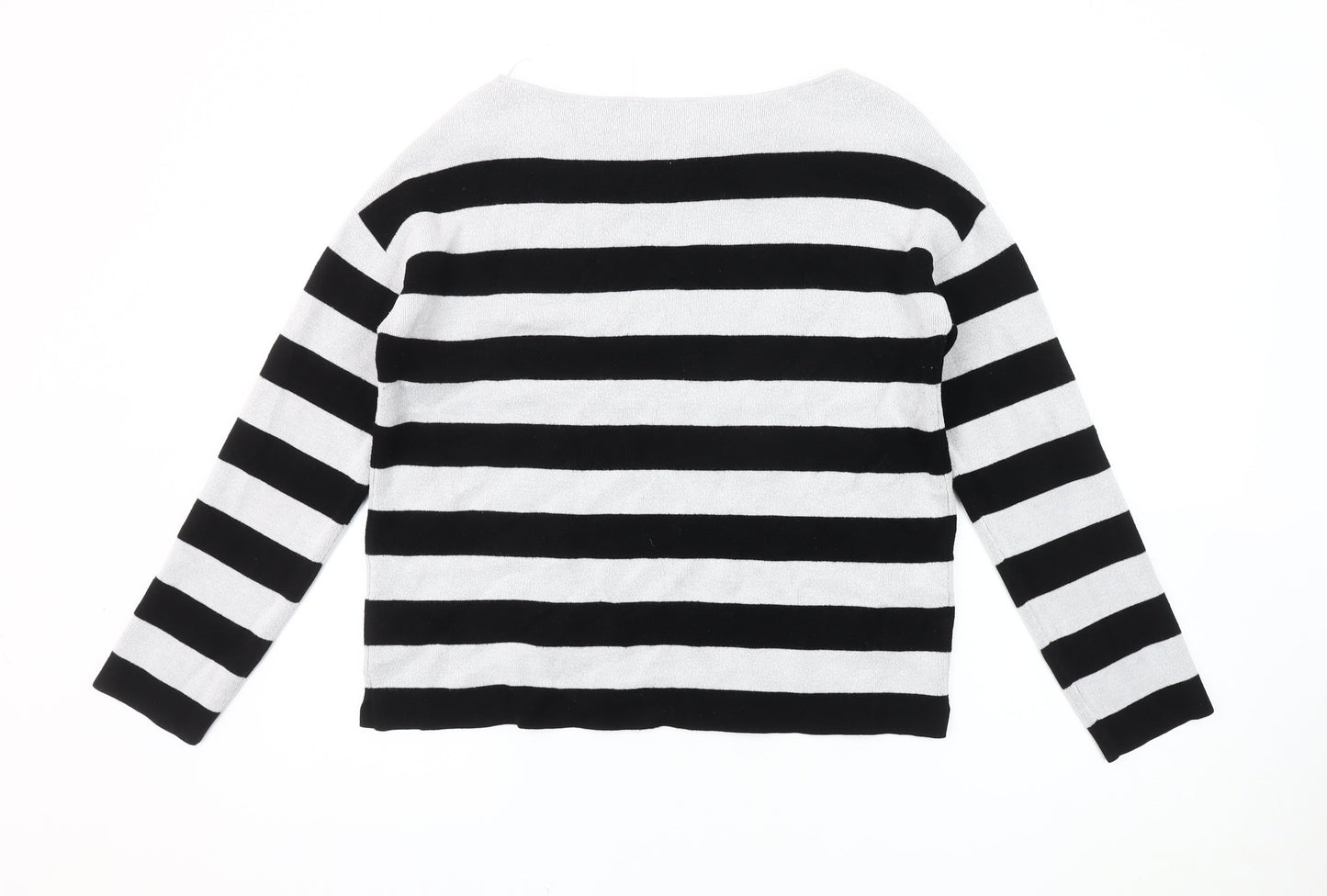 Zara Women's Black Striped Pullover Jumper Size 12
