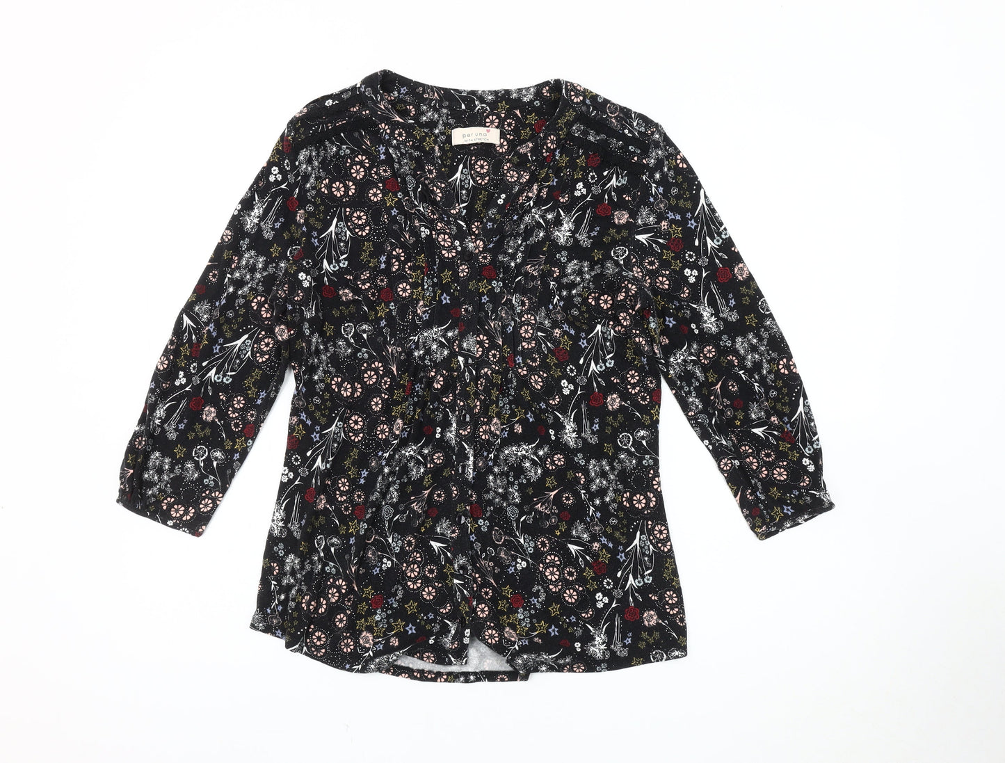 Marks and Spencer Women's Black Floral Top UK Size 10