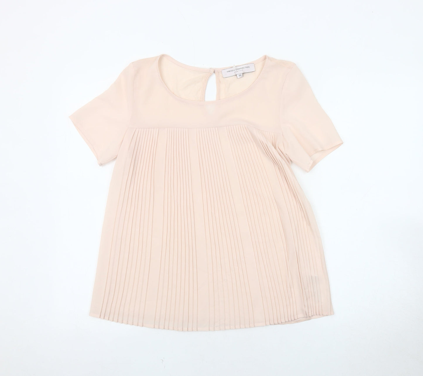 French Connection Women's Pink Pleated Blouse