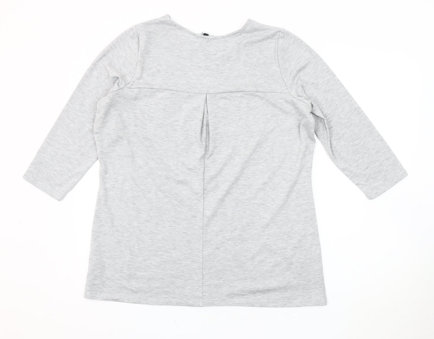 Bonmarché Women's Grey Heart Sequin T-Shirt Size 12