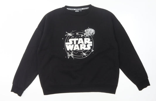 Unisex Adults UK M Regular Star Wars Black Pullover Sweatshirt