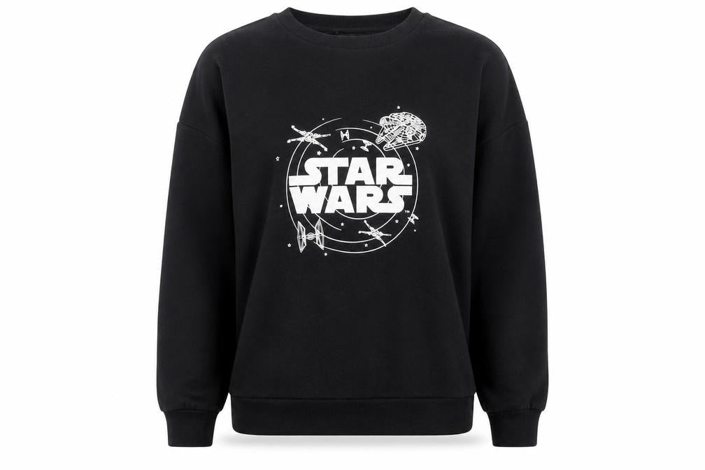 Unisex Adults UK M Regular Star Wars Black Pullover Sweatshirt