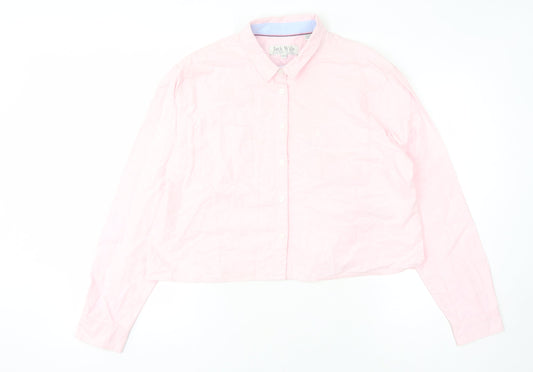 Jack Wills Women Pink Button-Up Shirt UK14