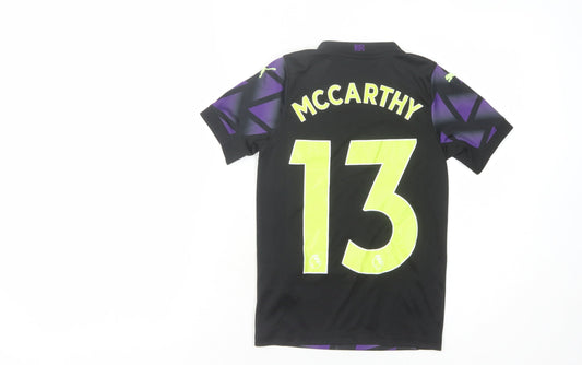 Puma Boys Black Purple Geometric Football Jersey 7-8Y