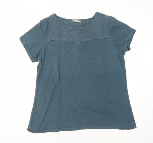 White Stuff Women's Blue Cotton T-Shirt Size 16 Casual
