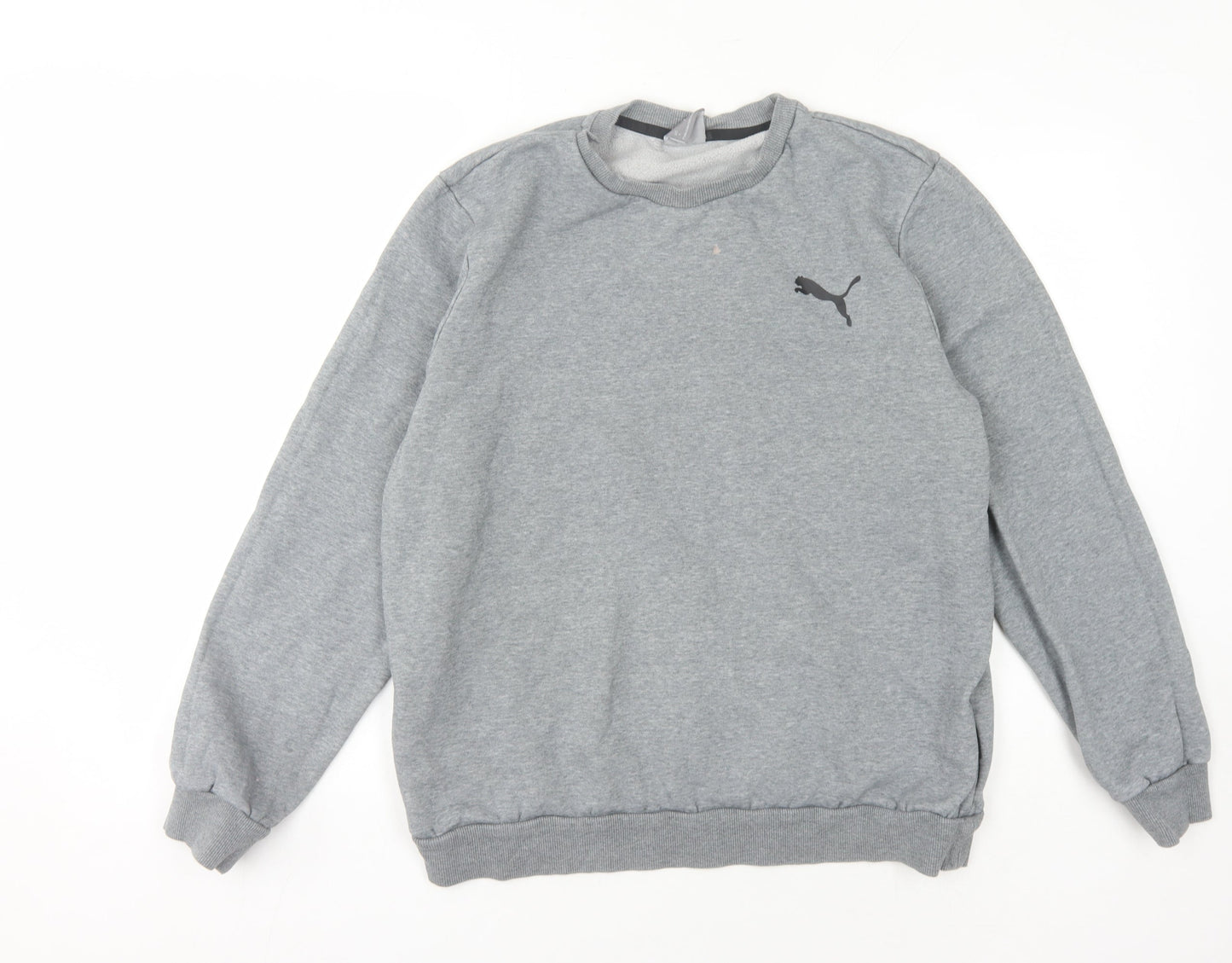 Puma Men's Grey Pullover Sweatshirt L, Logo Accent, Fleece Comfort