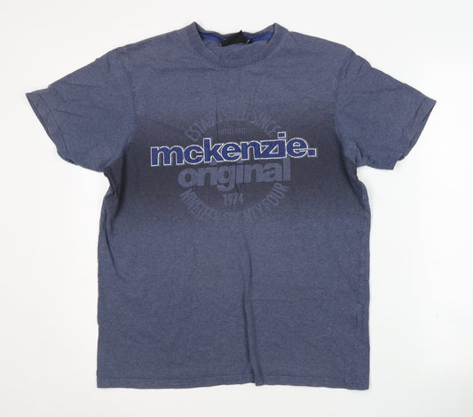 Men's McKenzie Blue Graphic Print T-Shirt M