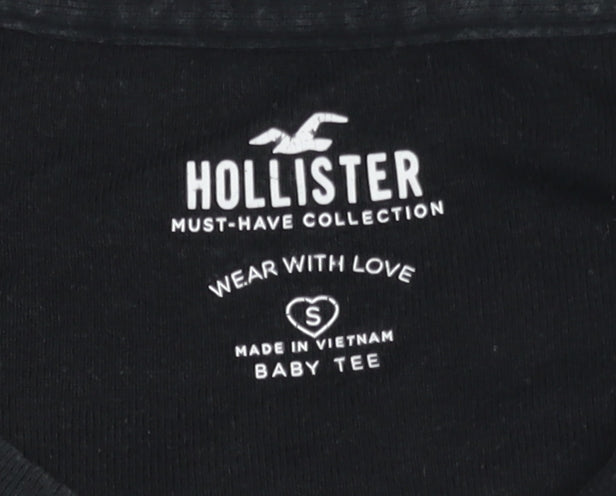 Hollister Women's Black Basic T-Shirt, Size S
