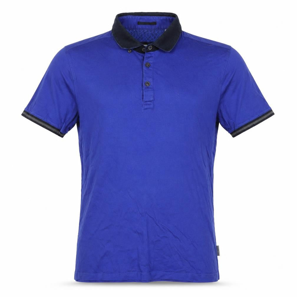 Ted Baker Men's Medium Blue Polo Shirt, Button-Down Collar