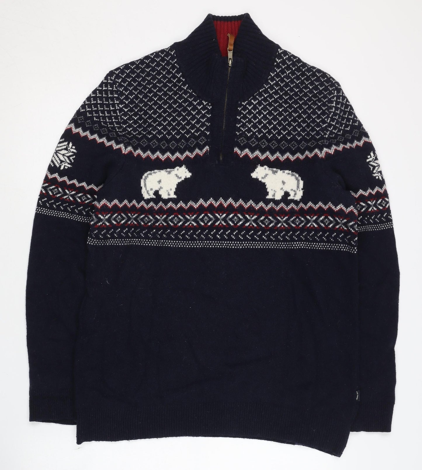 Fat Face Men's Blue Full Zip Winter Jumper M