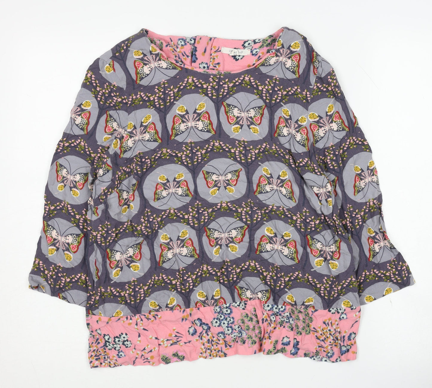 White Stuff Women's Multicoloured Butterfly Top UK 12