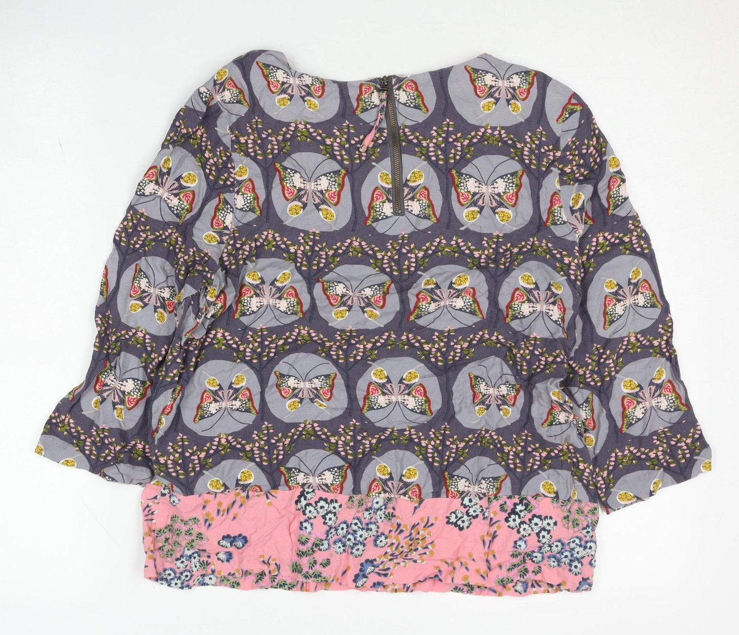 White Stuff Women's Multicoloured Butterfly Top UK 12