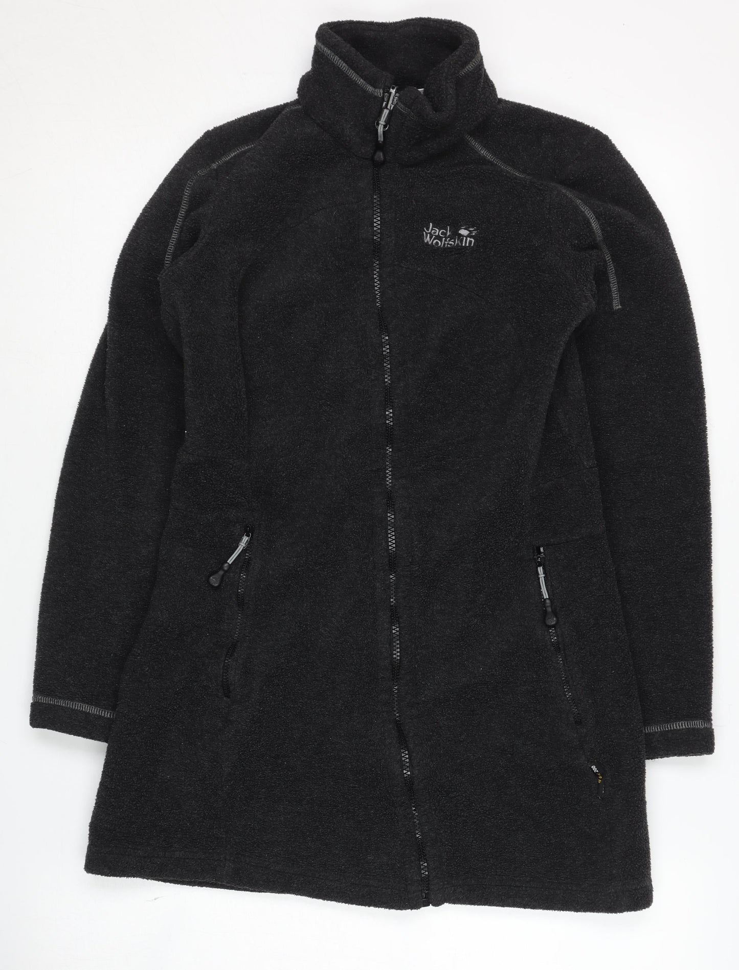 Jack Wolfskin Women's Black Fleece Long Coat Size 8