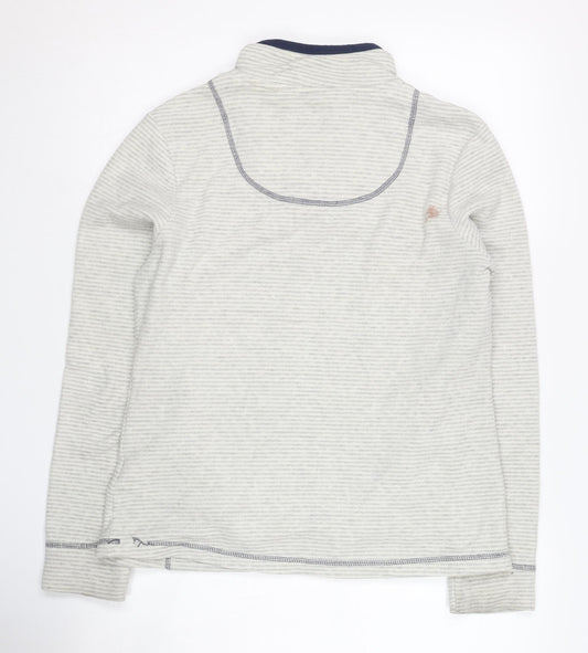 Weird Fish Women's Grey Striped Sweatshirt Size 10