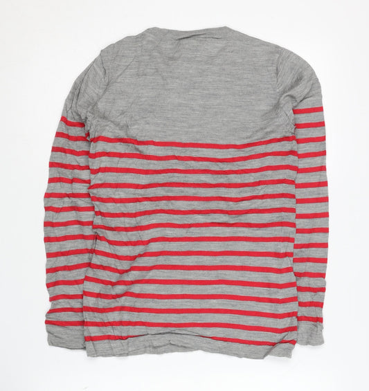 Patagonia Women's Grey Merino Wool Striped Pullover - M