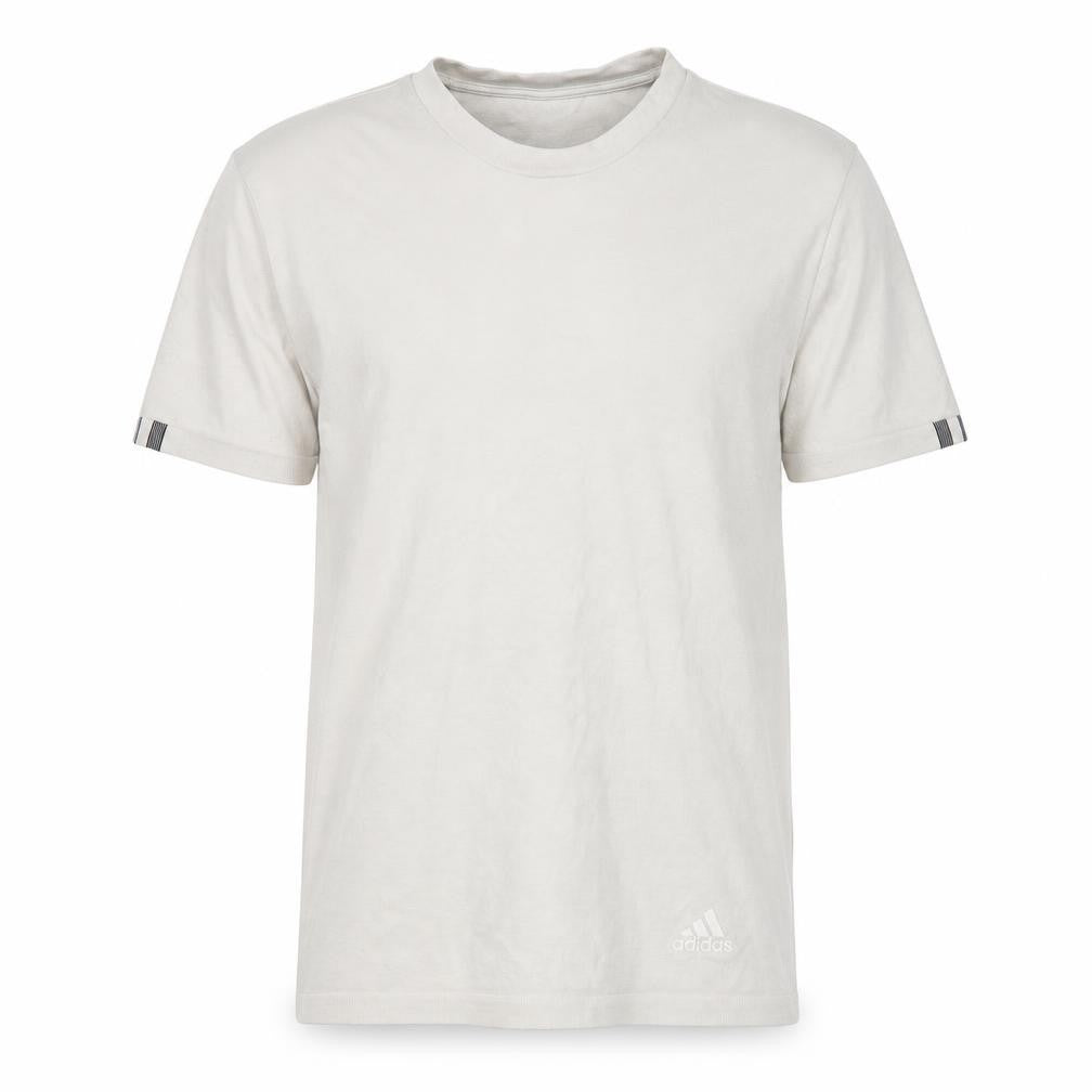 Front view of Adidas Men's Beige T-Shirt, size S