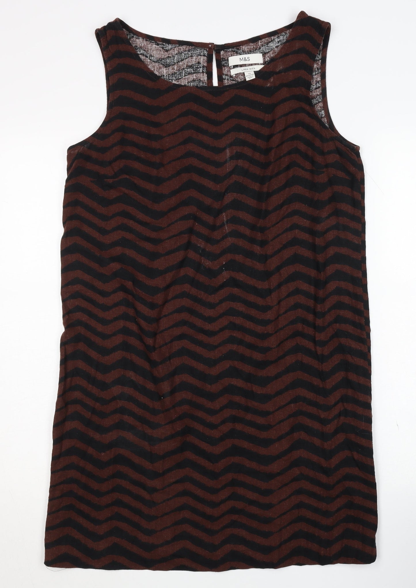 Marks and Spencer Women's Brown Chevron Shift Dress