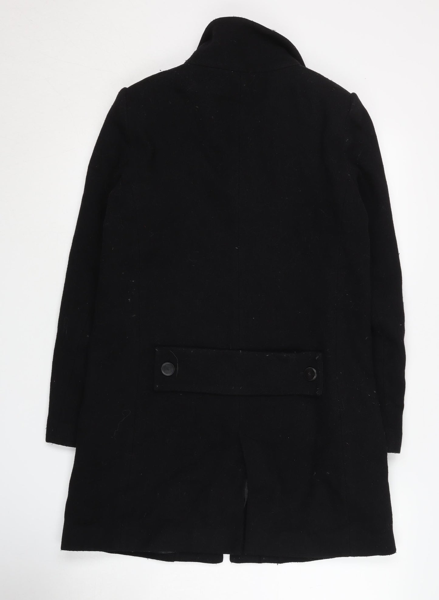 Mango Women's Black Overcoat, Size 8, Classic Style