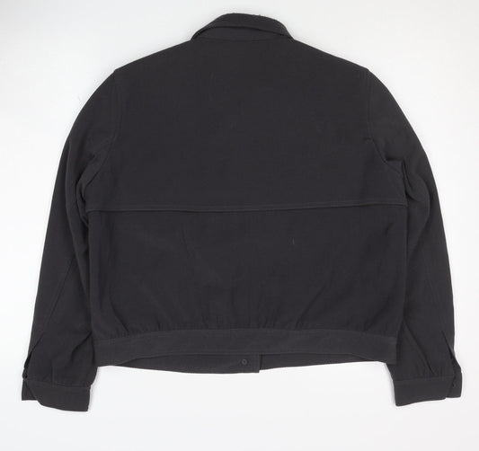 Club Monaco Women's Black Jacket L Casual Snap Style