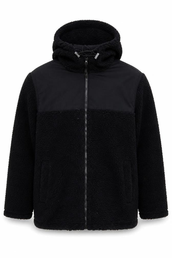 H&M Men's Black Hooded Puffer Jacket L - Casual Warmth