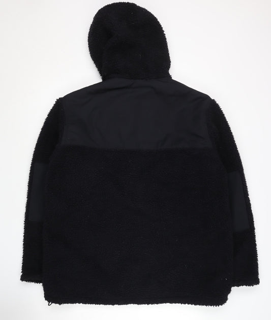 H&M Men's Black Hooded Puffer Jacket L - Casual Warmth