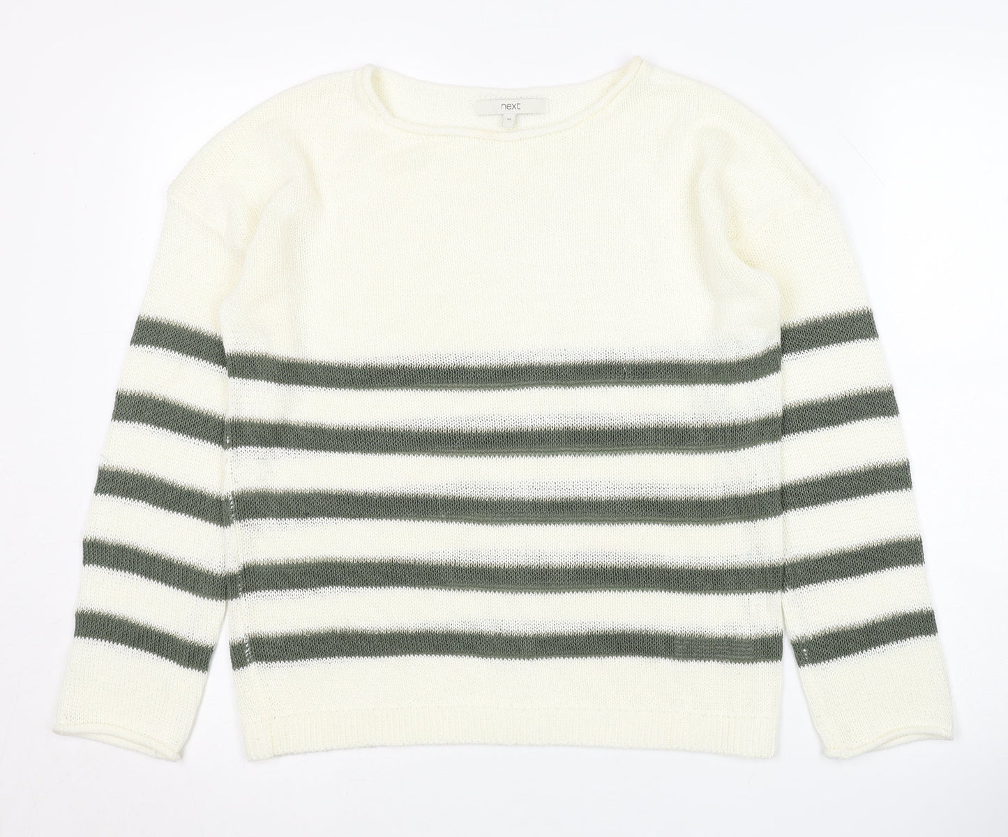 Next Women's Ivory Striped Pullover Jumper Size 10