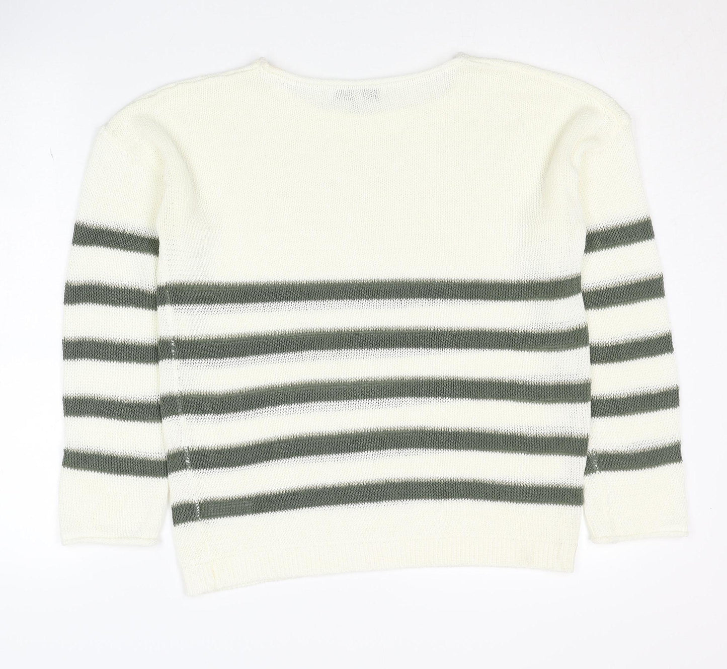 Next Women's Ivory Striped Pullover Jumper Size 10