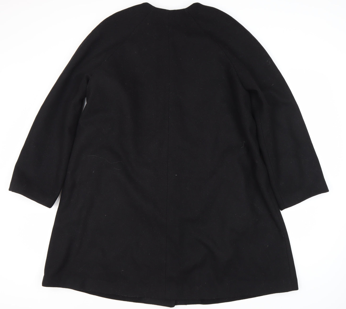 H&M Women's Black Wool Blend Long Coat Size 12
