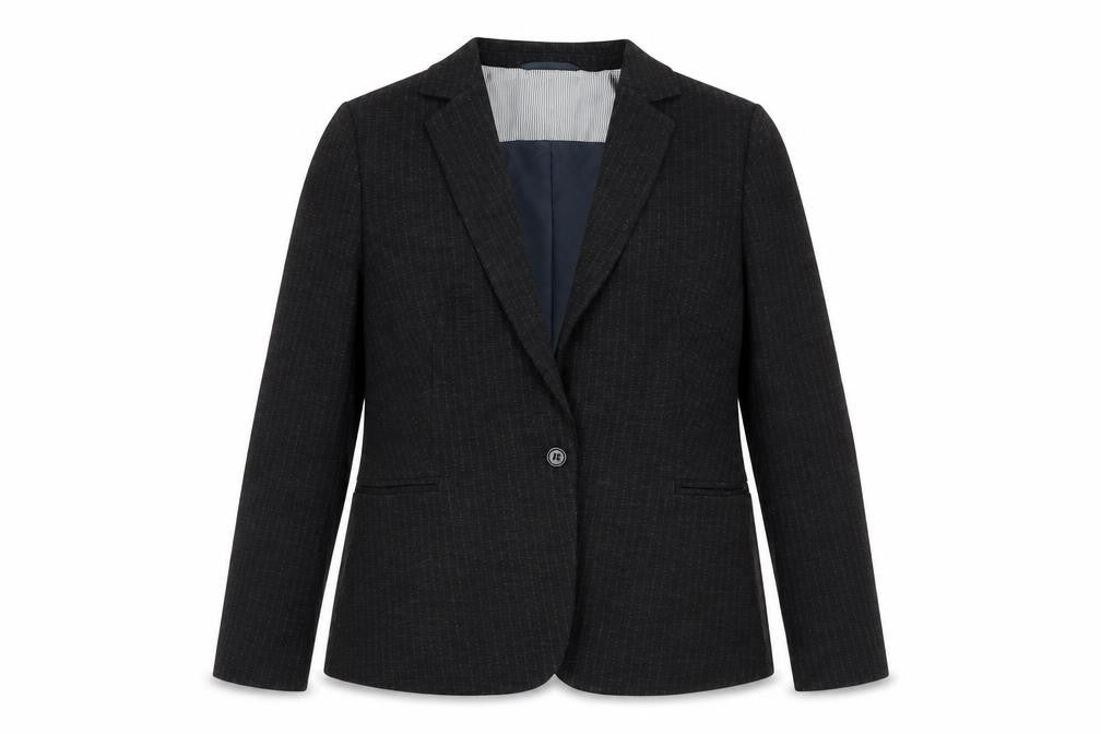 ESPRIT Women's Black Pinstripe Blazer Size 18