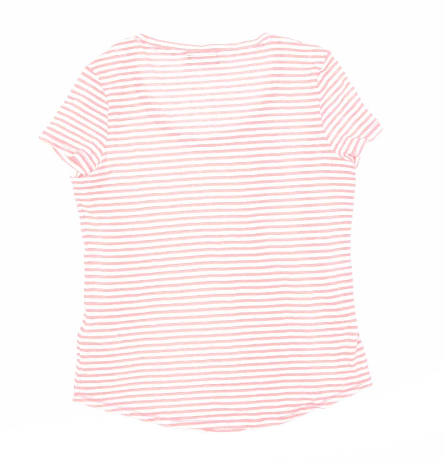 Pink Striped T-Shirt Marks and Spencer Women Size 12