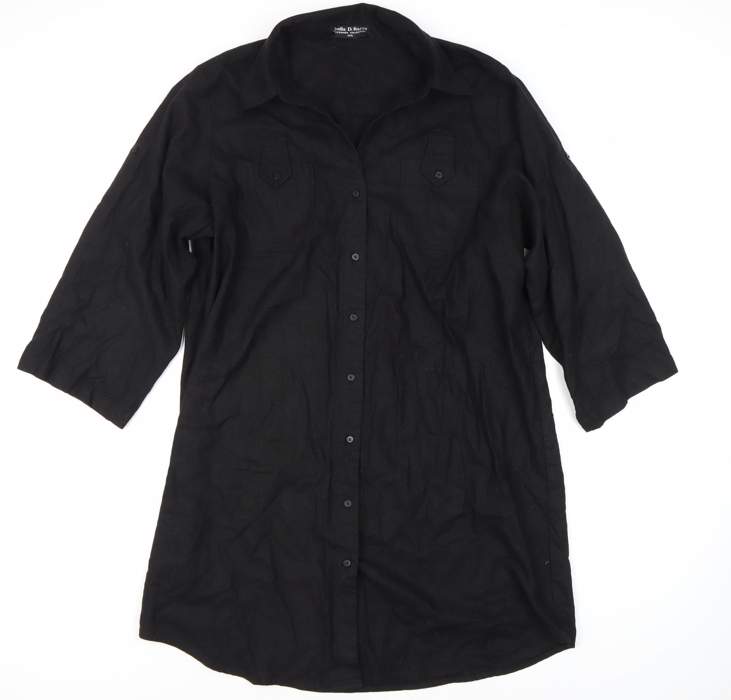 Joella Di Marco Women's 3XL Black Button-Up Shirt