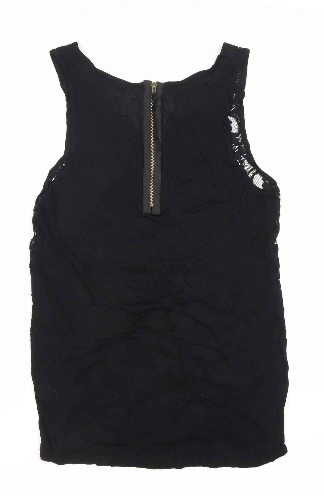Topshop Women's Black Lace Tank, Size 10